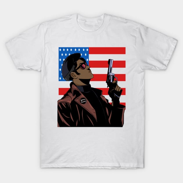 Black Panther Party Afro American T-Shirt by Noseking